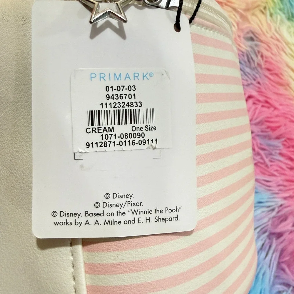 Primark Disney Makeup Bag Womens OS Pink NWT Thumper Moon Stars Striped Case